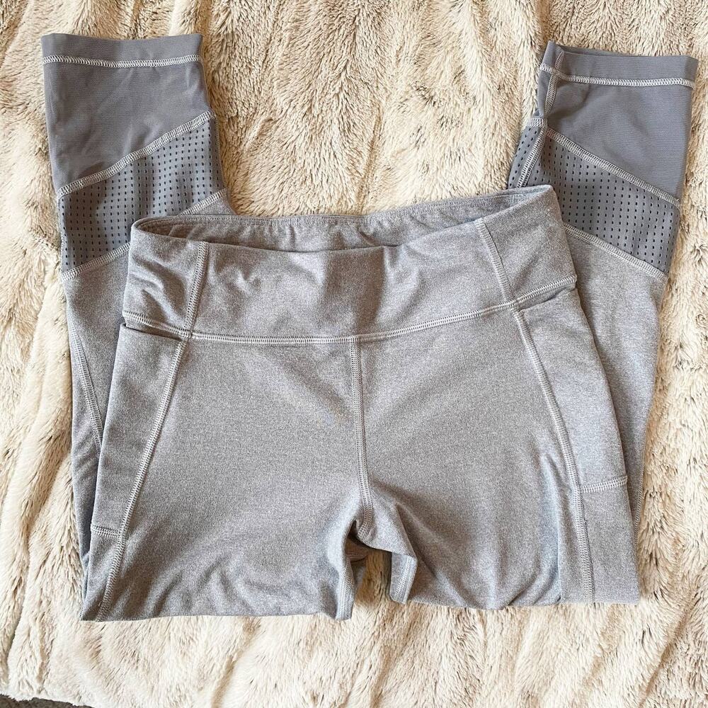 Athleta Girls Gray Mesh Leggings Size xl 14